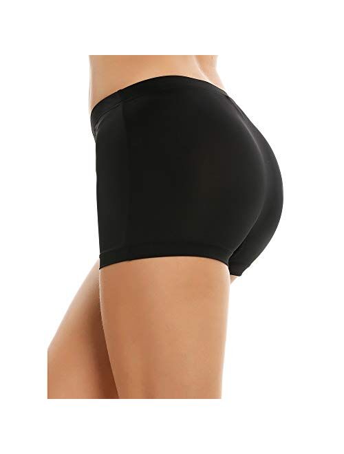 Ekouaer Boyshort Panties Women's Soft Underwear Briefs Invisible Hipster 3 Pack Or 4 Pack Seamless Boxer Brief Panties S-XXL