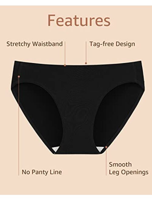INNERSY Womens Underwear Low/Mid Rise Briefs Cotton Hipster Panties 6 Pack