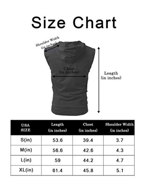 PAIZH Men's Sleeveless Workout Hoodie Zip-up Vests Gym Bodybuilding Lifting Tank Tops