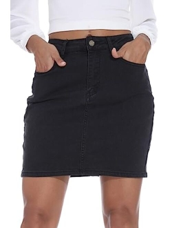 Women Stretch Denim Mini Skirt Jean Skirts