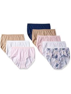 Women's Plus Size 8-Pack Cotton Brief Panty