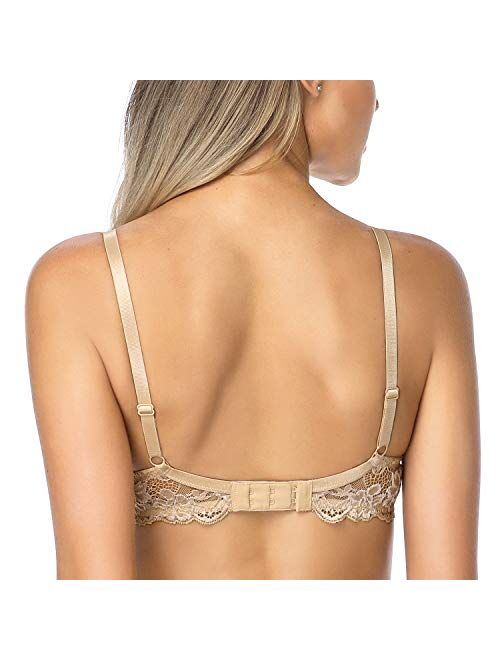 Wingslove Women’s Push Up Bra Floral Lace Lightly Padded Comfort Underwire Bra Demi
