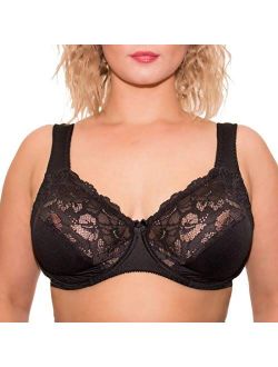 Wide Strap Bra Plus Size Full Coverage Underwire Support Panels 34 36 38 40 42 44 46 / C D E F G H I J