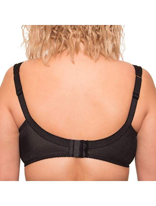 Wide Strap Bra Plus Size Full Coverage Underwire Support Panels 34 36 38 40 42 44 46 / C D E F G H I J