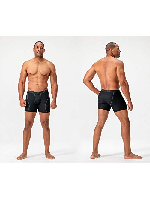 DEVOPS Men's Perfomance Cool Dry Mesh Underwear Boxer Trunk 6-inch Brief (3 Pack)