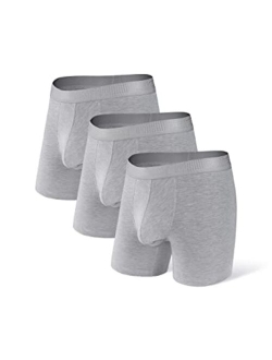 Mens Underwear Dual Pouch Ultra Soft Micro Modal Comfort Fit Boxer Briefs 3 Pack