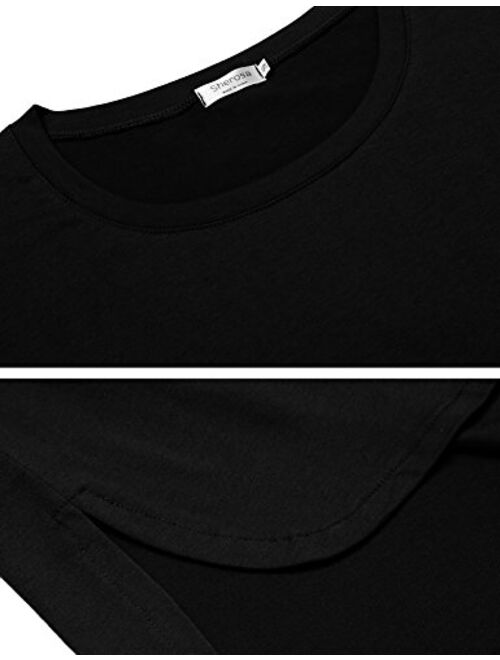 Sherosa Women's Casual 3/4 Sleeve Loose Tunic Tops Scoop Neck T-Shirt