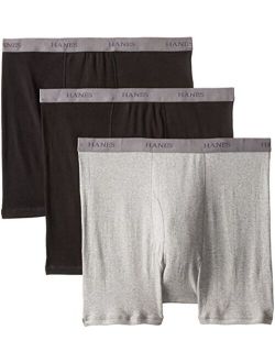 Men's Cotton Solid Elastic Waist Big Boxer Brief (Pack of 3)