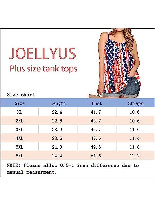 JOELLYUS Tank Tops for Women Spaghetti Strap Cami Plus Size Tunic Blouses