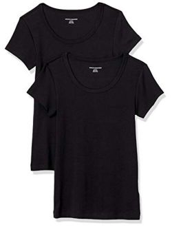 Women's 2-Pack Slim-Fit Cap-Sleeve Scoopneck T-Shirt