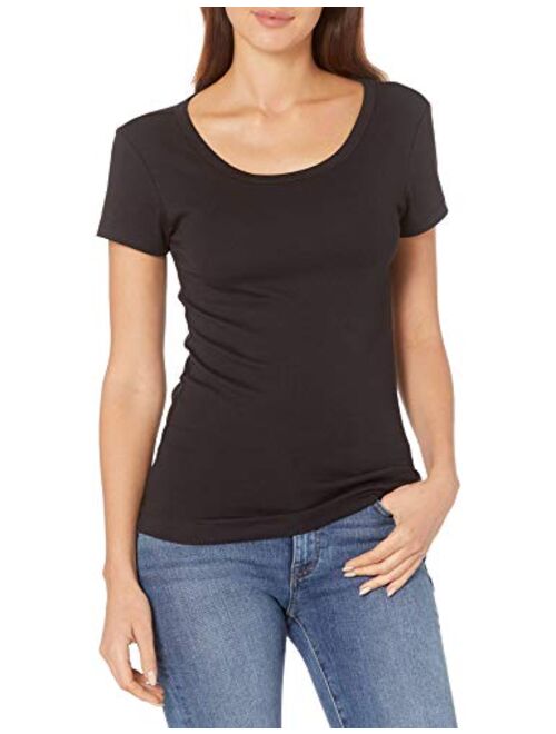 Amazon Essentials Women's 2-Pack Slim-Fit Cap-Sleeve Scoopneck T-Shirt