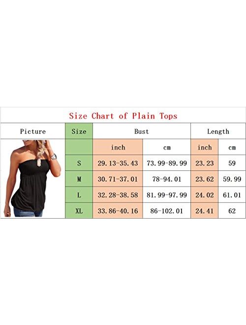 Sematomala Women's Holiday Floral Print Strapless Pleated Tube Top Shirt Blouse Tanks Camis