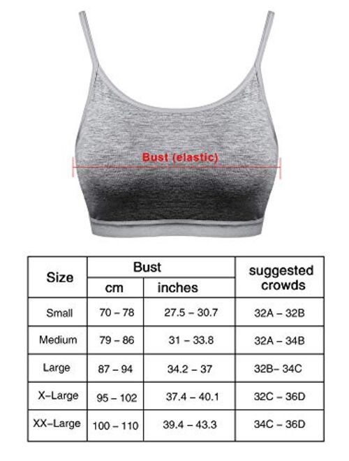 Blulu Mini Camisole Bra Wireless Padded Sport Bra with Adjustable Straps for Women Girls Favors
