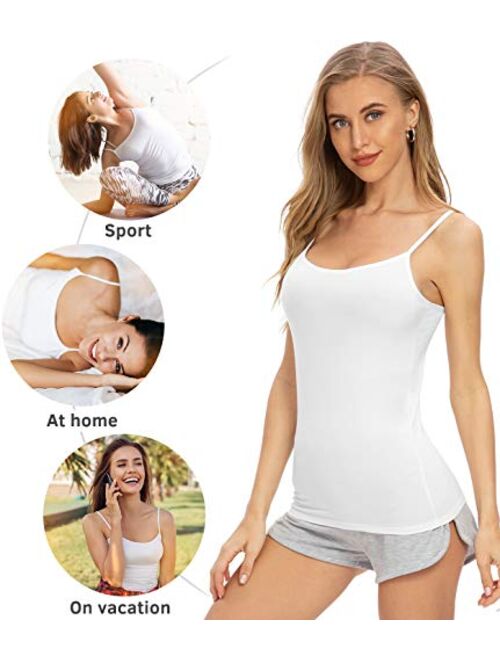 ROSYLINE Adjustable Camisoles Women Basic Undershirt Spaghetti Strap Tank Top 4 Pack
