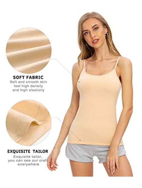 ROSYLINE Adjustable Camisoles Women Basic Undershirt Spaghetti Strap Tank Top 4 Pack