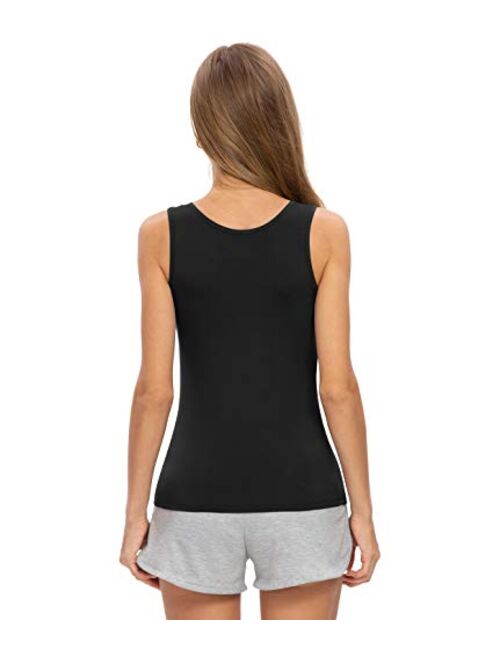 ROSYLINE Stretch Tank Tops for Women Basic Undershirt Slim-Fit 3-4 Pack