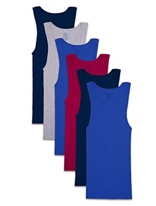 Fruit of the Loom Men's Cotton Solid Round Neck Tag-Free Tank A-Shirt