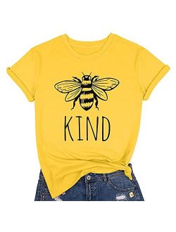 Be Kind T Shirts Women Funny Inspirational Teacher Fall Tees Tops Cute Graphic Blessed Shirt Blouse