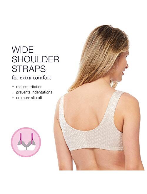 Carole Martin Full-Freedom Front Closure Wireless Comfort Bra for Women