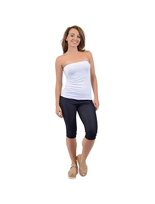 Women's Cotton Strapless Long Tube Top | Made in The USA | X Small to 3X