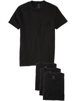 Men's Cotton Solid Crew Neck 4-Pack Assorted Pocket T-Shirt