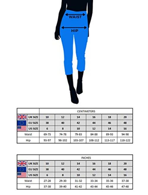 Roman Originals Women Capri Pants Cropped Trouser Stretch Legging