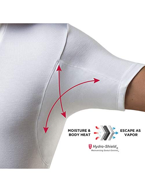 Sweatproof Undershirt for Men with Underarm Sweat Pads (Slim Fit, V-Neck)