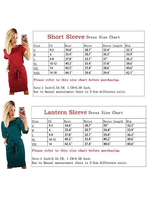 Buy Longwu Women's Elegant Comfortable Casual Short Sleeve Pencil Dress  with Belt Pockets for Work/Lounge Wear online | Topofstyle