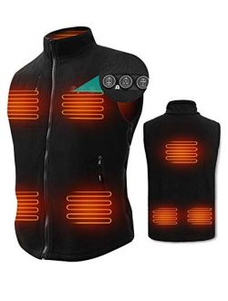 Heated Vest for Men, ARRIS Size Adjustable 7.4V Electric Warm Vest 8 Heating Panels with Battery Pack