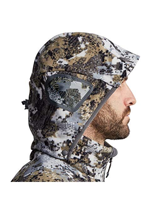 SITKA Gear Men's Stratus Windstopper Water Repellent Ultra-Quiet Fleece Hunting Jacket with Removable Hood