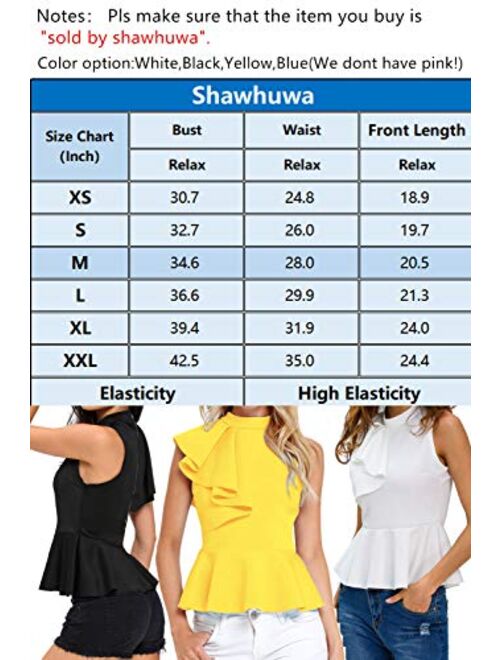 Shawhuwa Womens Sexy Asymmetric Ruffle Side Peplum Top Clubwear