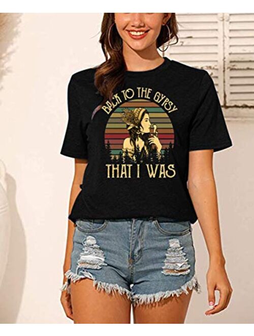 Women Stevie Nicks Vintage T Shirt Back to The Gypsy That I was Graphic Rock Music Tees Tops