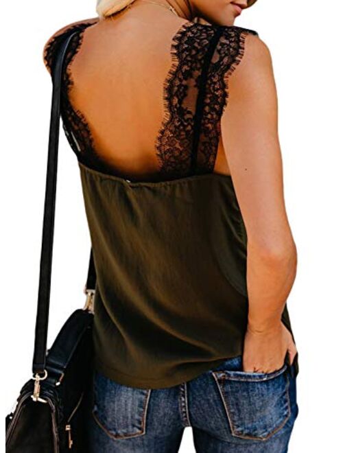 lime flare Women Sexy Dressy Lace Cami Tank Top with Adjustable Spaghetti Strap