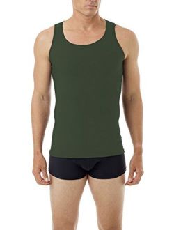 Underworks Mens Microfiber High Performance Compression Tank for Workouts, Sports Training and Shaping