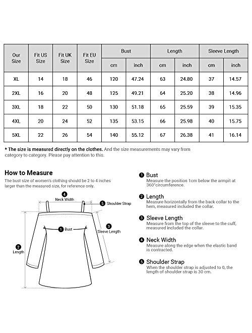ZAFUL Women Plus Size Floral Classic Straps Cold Shoulder Regular Sleeve Blouse Shirt Top