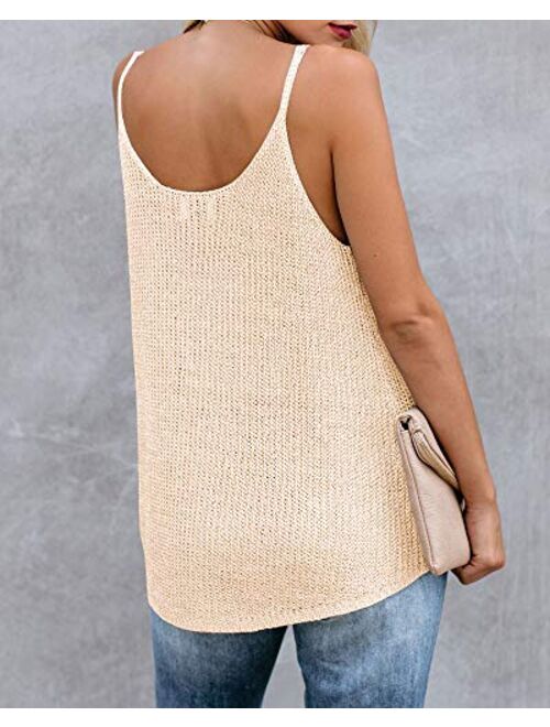 Women Oversize Scoop Neck Tank Tops Causal Sleeveless Knit Shirts Tunic Camis Loose Fashion Summer Sweater Vest Blouses