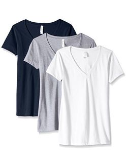 Clementine Apparel V Neck Shirts For Women CLM1540- 3 Pack