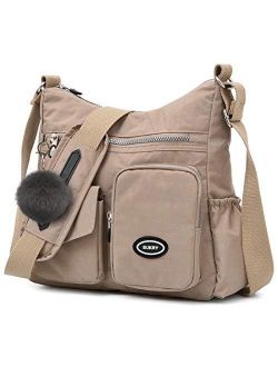 Nylon Crossbody Bag for Women with Anti-theft RFID Pocket, Water-resistant Shoulder Bag Travel Purses and Handbag