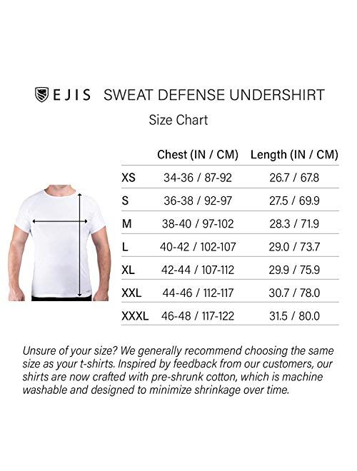 Ejis Sweat Defense Undershirt Deep V Neck Underarm Sweat Proof Cotton