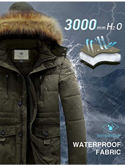 WenVen Men's Hooded Warm Coat Winter Parka Jacket
