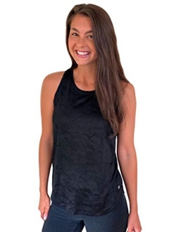 Active Women's Sleeveless Athletic Performance Running Workout Yoga Tank Top with Mesh Ventilation