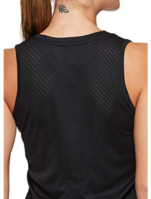 RBX Active Women's Sleeveless Athletic Performance Running Workout Yoga Tank Top with Mesh Ventilation