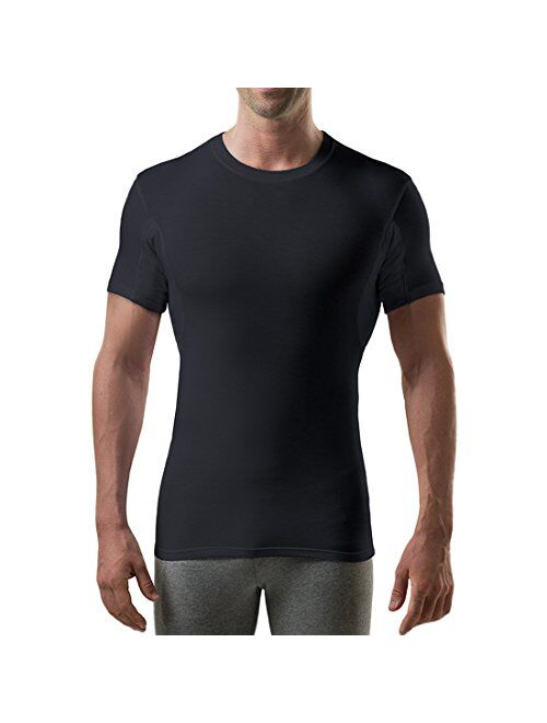 Sweatproof Undershirt for Men with Underarm Sweat Pads (Slim Fit, Crew Neck)