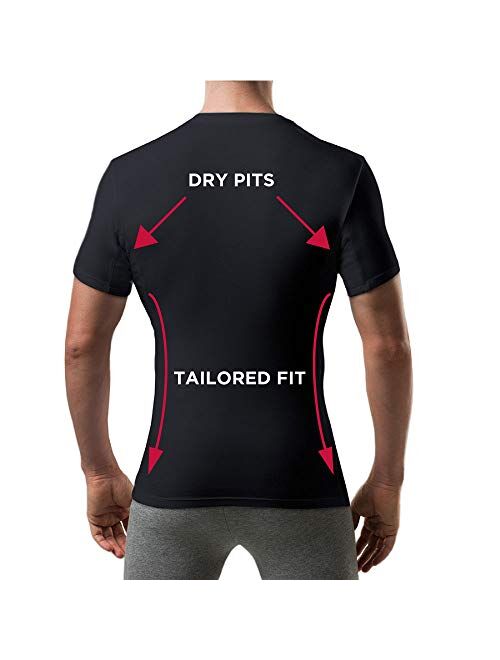 Sweatproof Undershirt for Men with Underarm Sweat Pads (Slim Fit, Crew Neck)