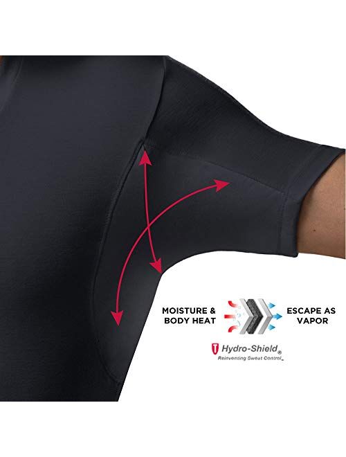 Sweatproof Undershirt for Men with Underarm Sweat Pads (Slim Fit, Crew Neck)