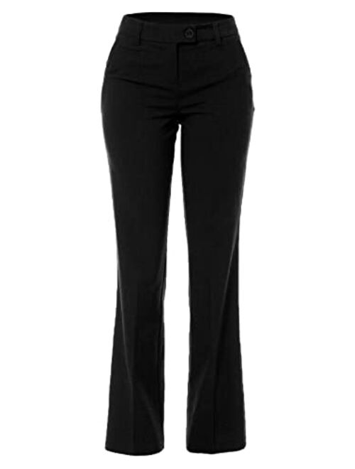 Design by Olivia Women's Relaxed Boot-Cut Stretch Office Pants Trousers Slacks