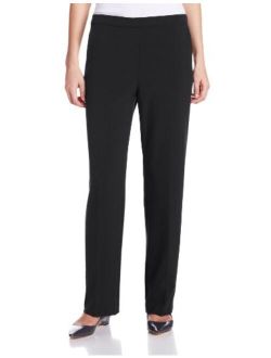 Briggs New York Women's Flat Front Pull On Pant with Slimming Solution