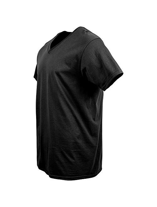 Gildan Platinum Men's Cotton Solid Short Sleeve 5-Pack V-Neck T-Shirt 2XL