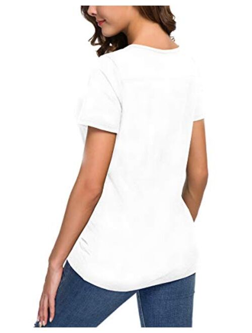 ANIXAY Women's Long Sleeve Henley Button up T Shirt Casual Basic Tops Blouse