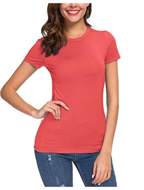 Urban CoCo Women's Stretchy Bodycon Short Sleeve T-Shirt